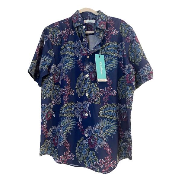 Caribbean Resort Vacation Performance Button Down Isle Breeze Stretch M NWT - Picture 1 of 5